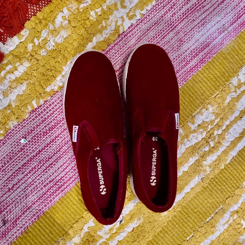 Superga Slip-On Sneakers in Deep Burgundy